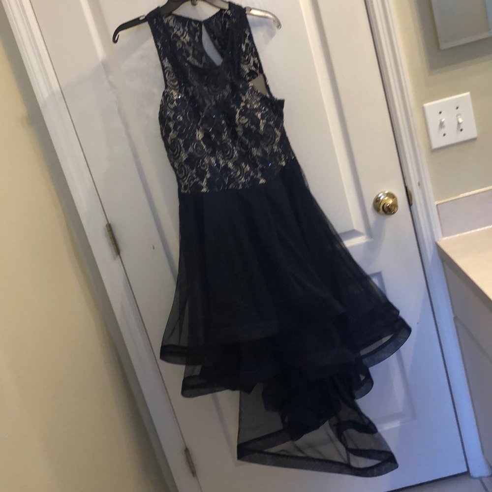 Speechless Navy High-Low Formal Dress